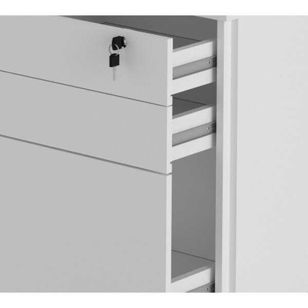 Gaveteiro Organizador com Chave e Rodízios 48,8cm Me4148 Tecno Mobili - Branco - 7