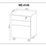 Gaveteiro Organizador com Chave e Rodízios 48,8cm Me4148 Tecno Mobili - Branco - 8