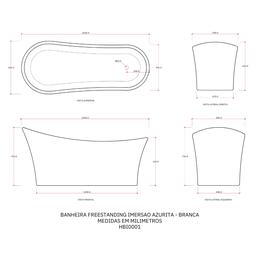 Banheira Freestanding Imersão Acrílico 165 Cm Azurita Pingoo.casa - Branco - 8