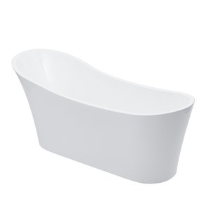 Banheira Freestanding Imersão Acrílico 165 Cm Azurita Pingoo.casa - Branco