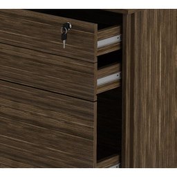 Gaveteiro Organizador com Chave e Rodízios 48,8cm Me4148 Tecno Mobili - Nogal - 5