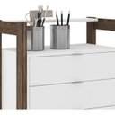 Ver imagem 4 de Gaveteiro 4 Gavetas Multiuso Escritório Ou Closet Az1012 Branco Nogal Tecno Mobili
