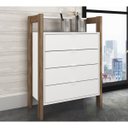 Ver imagem 2 de Gaveteiro 4 Gavetas Multiuso Escritório Ou Closet Az1012 Branco Nogal Tecno Mobili