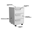 Ver imagem 3 de Gaveteiro para Escritório Gamer 3 Gavetas B26 Branco Nova Mobile