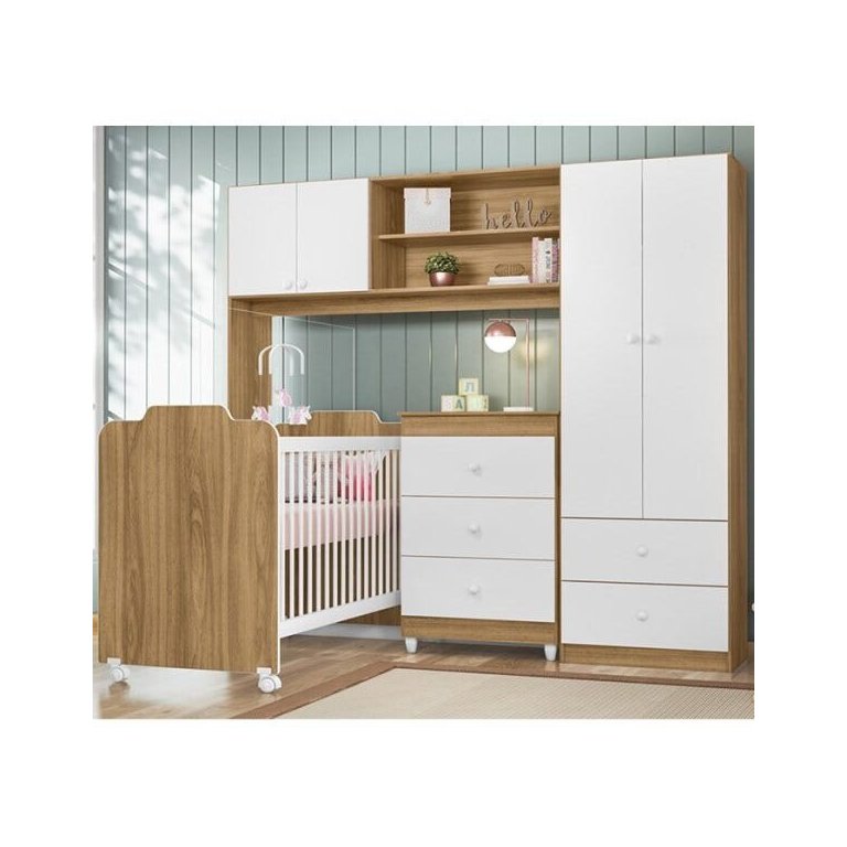 Quarto de Bebê com Guarda-Roupa,  Berço e Cômoda Ternura Peternella