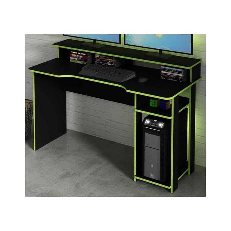 Mesa para Computador Gamer 1,36m Me4153 Tecno Mobili - Preto/verde