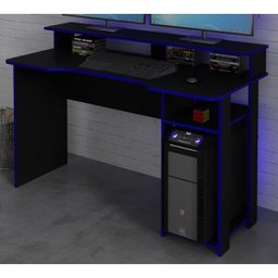 Mesa para Computador Gamer Me4153 Preto Azul Tecno Mobili - 1