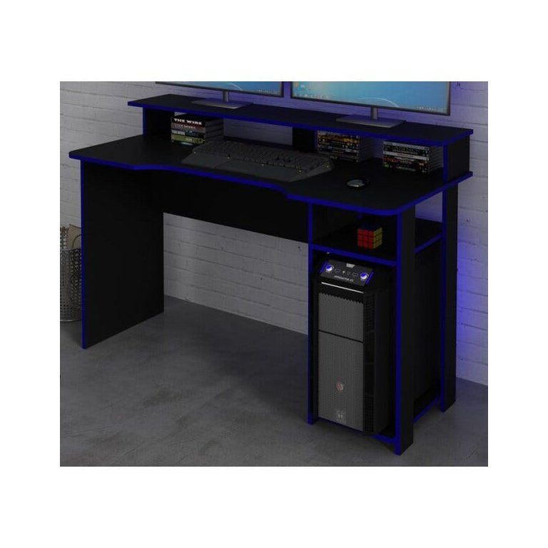 Mesa para Computador Gamer Me4153 Preto Azul Tecno Mobili