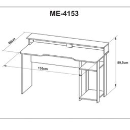 Mesa para Computador Gamer Me4153 Preto Azul Tecno Mobili - 3