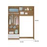 Conjugado Guarda-Roupa Com Berço Cristal 6600 Nature Branco Peternella - 4
