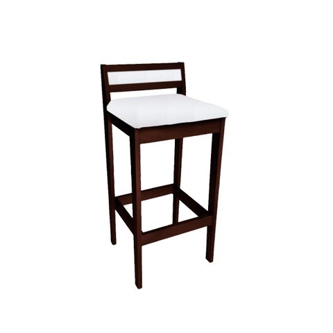 Banqueta Baixa 70cm para Bancada Assento Estofado em Sintetico Cecilia:imbuia com Sintetico Off Whit