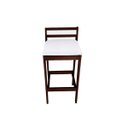 Ver imagem 4 de Banqueta Baixa 70cm para Bancada Assento Estofado em Sintetico Cecilia:imbuia com Sintetico Off Whit