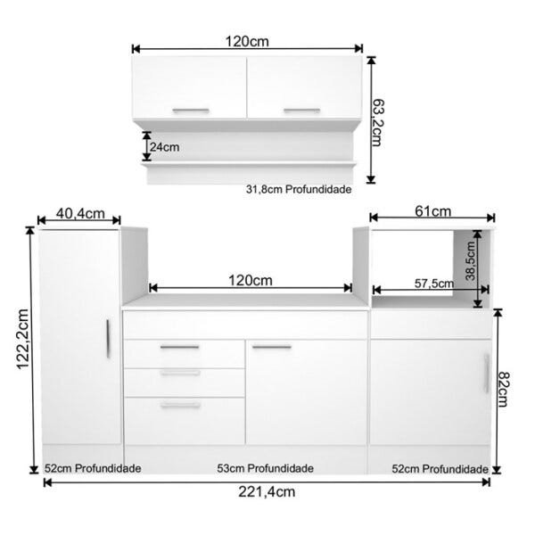 Cozinha Modulada Nova Mobile CJ04.057 Montana SE