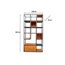 Ver imagem 7 de Estante Industrial Divisória de Ambientes - Ferro em Preto e Madeira Pinus Tonalidade Imbuia