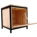 Ver imagem 2 de Mesa de Cabeceira Estilo Industrial - Nicho de Ferro e Madeira com 1 Porta Basculante