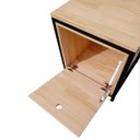 Ver imagem 4 de Mesa de Cabeceira Estilo Industrial - Nicho de Ferro e Madeira com 1 Porta Basculante