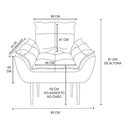 Ver mais imagens de Kit 2 Poltronas Decorativa Opala para Recepção:cinza