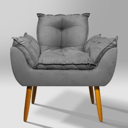 Kit 2 Poltronas Decorativa Opala para Recepção:cinza - 3 Kit 2 Poltronas Decorativa Opala para Recepção:cinza - 3