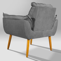 Kit 2 Poltronas Decorativa Opala para Recepção:cinza - 7 Kit 2 Poltronas Decorativa Opala para Recepção:cinza - 7