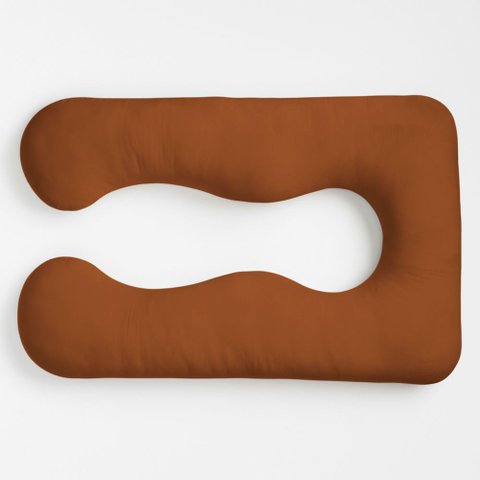 Almofada Travesseiro de Corpo Gestante Relaxante Isa Grande Macia Veludo Terracota - Abmaza