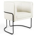 Ver imagem 2 de Kit 2 Poltronas Decorativas Fixa Base de Aço Preto Betina D02 Veludo Bege B-309 - Lyam Decor