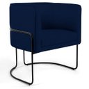 Ver imagem 2 de Kit 2 Poltronas Decorativas Fixa Base de Aço Preto Betina D02 Veludo Azul Oxford B-304 - Lyam