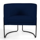 Ver imagem 3 de Kit 2 Poltronas Decorativas Fixa Base de Aço Preto Betina D02 Veludo Azul Oxford B-304 - Lyam