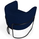 Ver imagem 5 de Kit 2 Poltronas Decorativas Fixa Base de Aço Preto Betina D02 Veludo Azul Oxford B-304 - Lyam