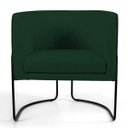 Ver imagem 3 de Kit 2 Poltronas Decorativas Fixa Base de Aço Preto Betina D02 Veludo Verde Musgo B-303 - Lyam