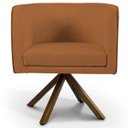 Ver imagem 2 de Poltrona Decorativa Base Giratória de Madeira Betina D02 Veludo Telha C-262 - Lyam Decor