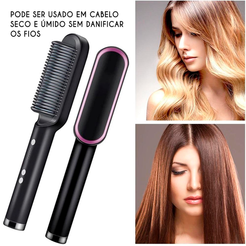 Escova Alisadora de Cabelo Ânion 3 em 1 Bivolt - 6