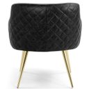 Ver imagem 5 de Poltrona Decorativa Pés Palitos D'Ouro Jade D02 Linho Cinza C-416 Tressê Corano Preto - Lyam