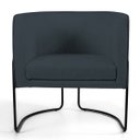 Ver imagem 3 de Kit 2 Poltronas Decorativas Fixa Base de Aço Preto Betina D02 Linho Chumbo C-465 - Lyam Decor