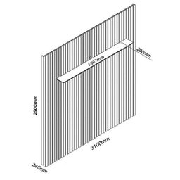 Painel para Tv até 90 Polegadas Ripado com Led 330cm 100% Mdf Nobre - 3