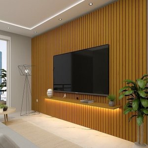 Painel para Tv até 90 Polegadas Ripado com Led 330cm 100% Mdf Nobre