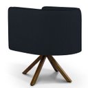 Ver imagem 4 de Kit 2 Poltronas Decorativa Base Giratória de Madeira Betina D02 Corano Preto C-05 - Lyam Decor
