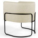 Ver imagem 3 de Poltrona Decorativa Fixa Base de Aço Preto Betina D02 Linho Bege C-129 - Lyam Decor