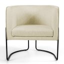 Ver imagem 2 de Poltrona Decorativa Fixa Base de Aço Preto Betina D02 Linho Bege C-129 - Lyam Decor