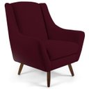 Ver imagem 1 de Poltrona Decorativa Fixa Pés de Madeira Juliet D02 Veludo Marsala C-278 - Lyam Decor