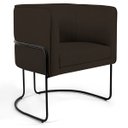 Ver imagem 2 de Kit 2 Poltronas Decorativas Fixa Base de Aço Preto Betina D02 Corano Marrom C-34 - Lyam Decor