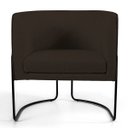 Ver imagem 3 de Kit 2 Poltronas Decorativas Fixa Base de Aço Preto Betina D02 Corano Marrom C-34 - Lyam Decor