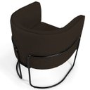 Ver imagem 5 de Kit 2 Poltronas Decorativas Fixa Base de Aço Preto Betina D02 Corano Marrom C-34 - Lyam Decor