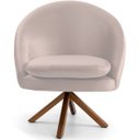 Ver imagem 2 de Poltrona Decorativa Base Giratória de Madeira Rafa D02 Veludo Bege C-309 - Lyam Decor