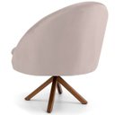 Ver imagem 4 de Poltrona Decorativa Base Giratória de Madeira Rafa D02 Veludo Bege C-309 - Lyam Decor