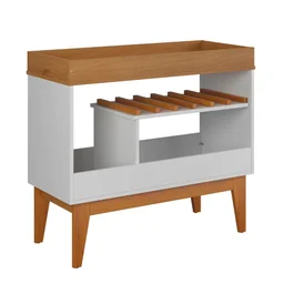 Aparador Sala Barzinho Dakar Organizador Bebidas Decoração Hall Entrada Cozinha Retrô Branco/madeira - 2 Aparador Sala Barzinho Dakar Organizador Bebidas Decoração Hall Entrada Cozinha Retrô Branco/madeira - 2