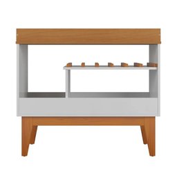 Aparador Sala Barzinho Dakar Organizador Bebidas Decoração Hall Entrada Cozinha Retrô Branco/madeira - 1 Aparador Sala Barzinho Dakar Organizador Bebidas Decoração Hall Entrada Cozinha Retrô Branco/madeira - 1