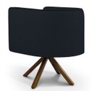 Ver imagem 3 de Poltrona Decorativa Base Giratória de Madeira Betina D02 Corano Preto C-05 - Lyam Decor