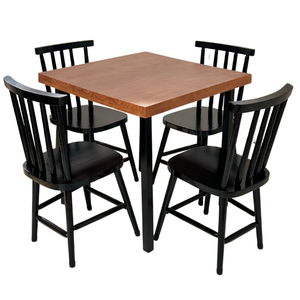 Conjunto de Mesa Jantar 80x80 Melissa com 4 Cadeiras Preto