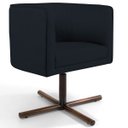 Ver imagem 2 de Kit 2 Poltronas Decorativas Giratória Base X Betina D02 Veludo Preto B-300 - Lyam Decor