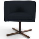 Ver imagem 3 de Kit 2 Poltronas Decorativas Giratória Base X Betina D02 Veludo Preto B-300 - Lyam Decor